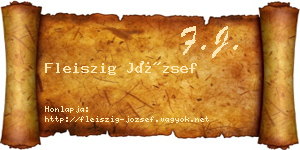 Fleiszig József névjegykártya